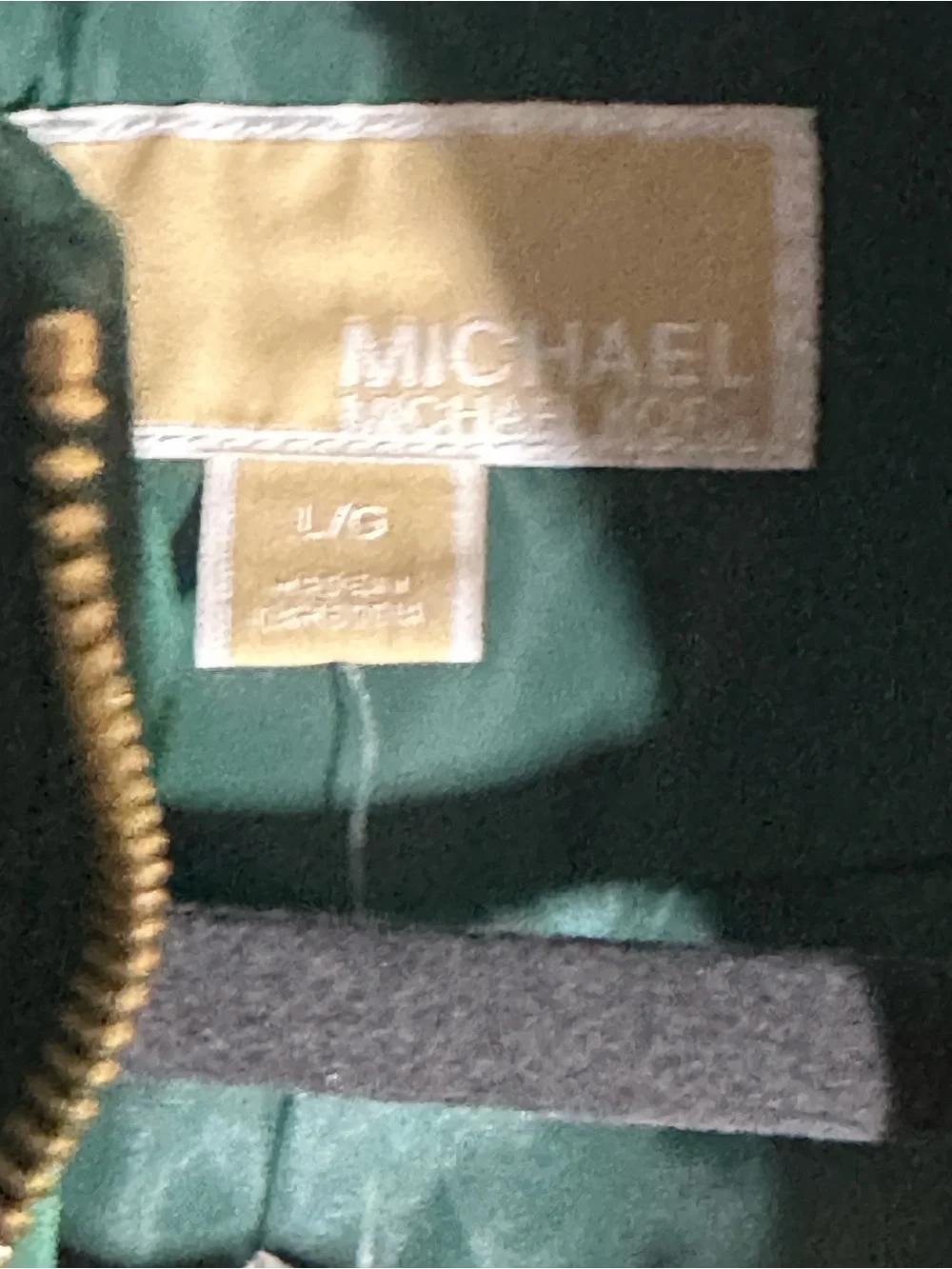 Michael Kors emerald Green Quilted Puffer Vest with Gold Zip